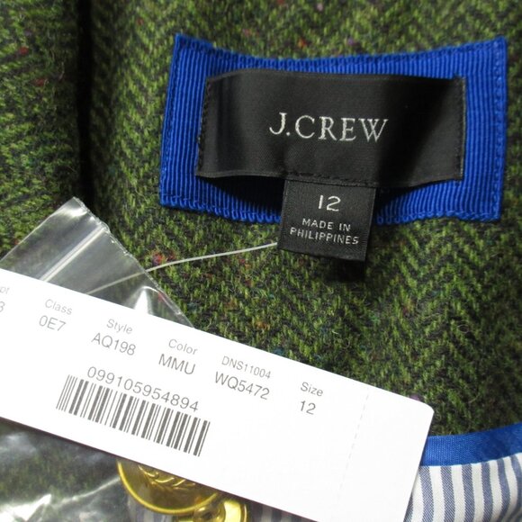 NWT J.Crew Bristol Blazer in Meadow Herringbone Wool Double-Breasted Jacket 12 - Picture 3 of 6